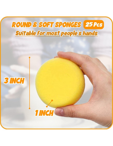 25 Pcs Esponjas de Cerámica Rokkuon para Pintura y Arcilla