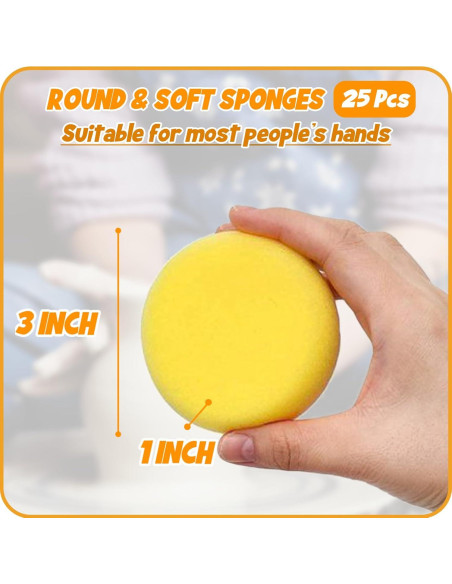 25 Pcs Esponjas de Cerámica Rokkuon para Pintura y Arcilla