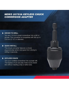 Adaptador Chuck Sin Llave Neiko 20753A 1/4" para Taladro 2