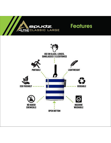 Paño de Microfibra Spudz Alpine Innovations Rayas Náuticas 25,4 cm