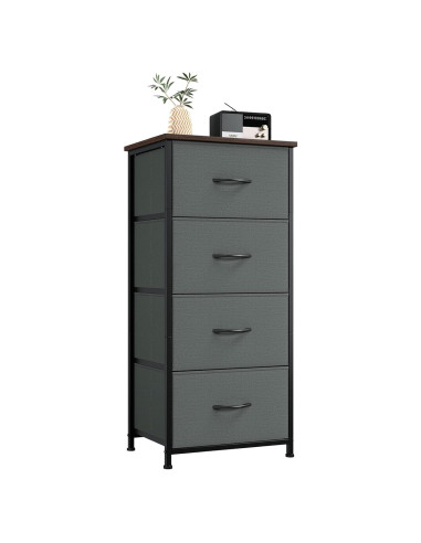 Cómoda Somdot 4 Cajones Gris Carbón para Dormitorio y Closet