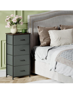 Cómoda Somdot 4 Cajones Gris Carbón para Dormitorio y Closet 2