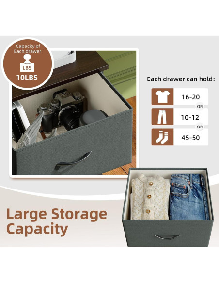 Cómoda Somdot 4 Cajones Gris Carbón para Dormitorio y Closet