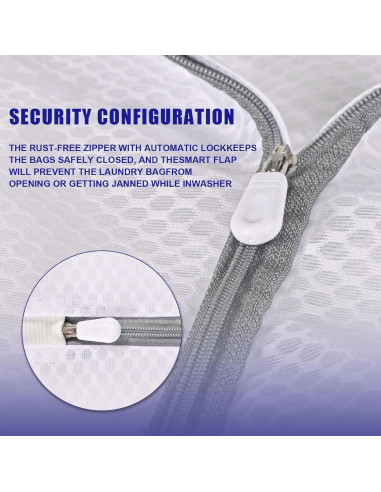 2 Bolsas de Lavandería Malla AZRDXSD 40x50 cm Cremallera