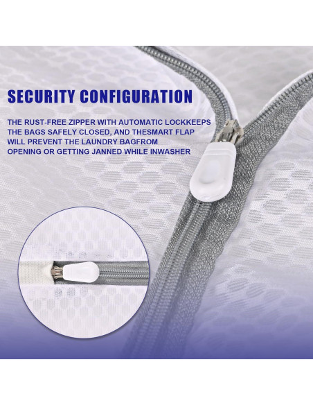 2 Bolsas de Lavandería Malla AZRDXSD 40x50 cm Cremallera