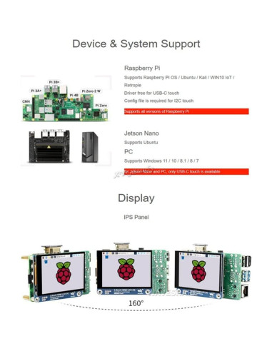 Pantalla LCD HDMI 2.8" XYGStudy 480x640 Brillo Ajustable