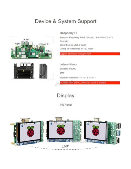 Pantalla LCD HDMI 2.8" XYGStudy 480x640 Brillo Ajustable