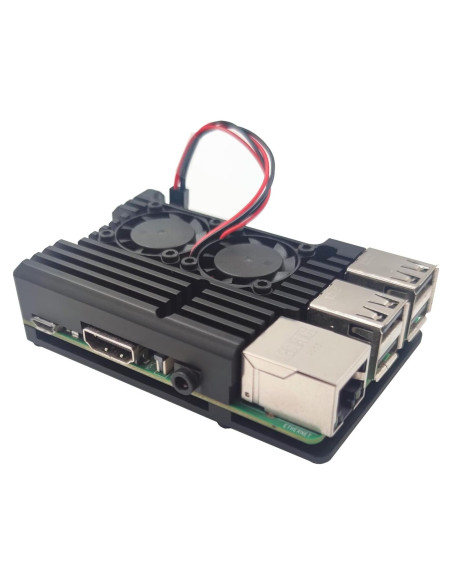 Caja de Aluminio WEIYIXING para Raspberry Pi 3B/3B+ con Ventilador