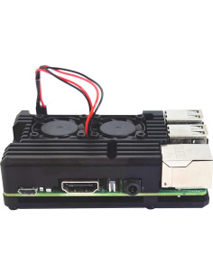 Caja de Aluminio WEIYIXING para Raspberry Pi 3B/3B+ con Ventilador 2