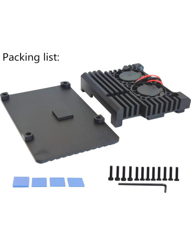 Caja de Aluminio WEIYIXING para Raspberry Pi 3B/3B+ con Ventilador