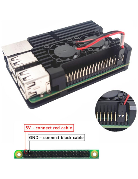 Caja de Aluminio WEIYIXING para Raspberry Pi 3B/3B+ con Ventilador
