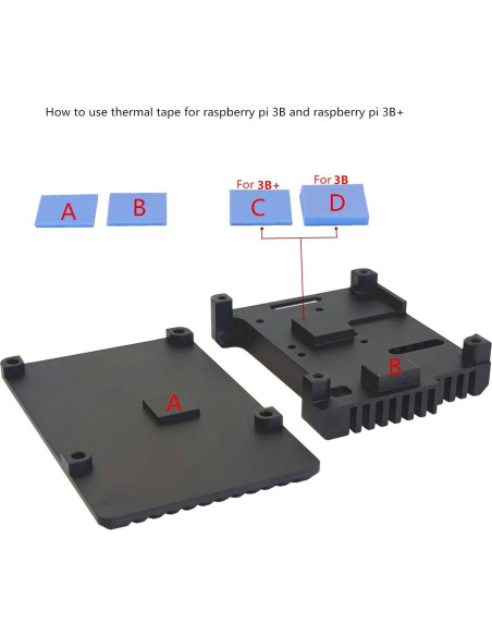 Caja de Aluminio WEIYIXING para Raspberry Pi 3B/3B+ con Ventilador