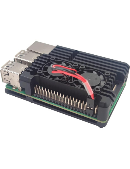 Caja de Aluminio WEIYIXING para Raspberry Pi 3B/3B+ con Ventilador