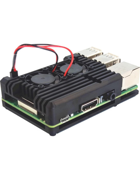 Caja de Aluminio WEIYIXING para Raspberry Pi 3B/3B+ con Ventilador