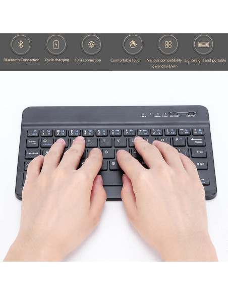 Teclado Bluetooth Diyeeni Bilingüe Ruso e Inglés 7" Recargable