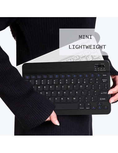 Teclado Bluetooth Diyeeni Bilingüe Ruso e Inglés 7" Recargable