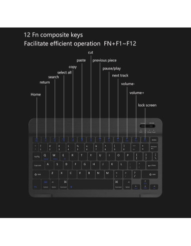 Teclado Bluetooth Diyeeni Bilingüe Ruso e Inglés 7" Recargable