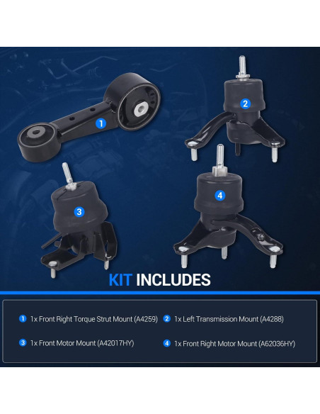 Kit de Montaje Motor y Transmisión Autoround para Toyota V6