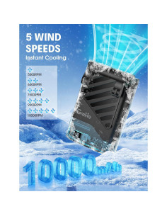 Ventilador Portátil Grelife Clip Cintura 10000 RPM 5 Velocidades 2