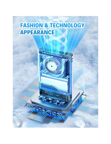 Ventilador Portátil Grelife Clip Cintura 10000 RPM 5 Velocidades