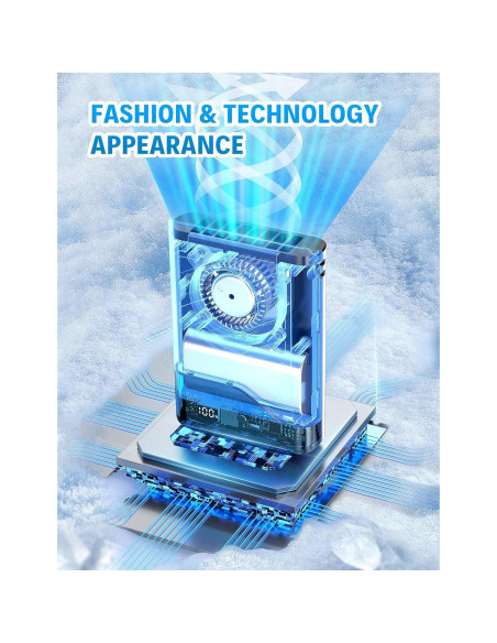 Ventilador Portátil Grelife Clip Cintura 10000 RPM 5 Velocidades