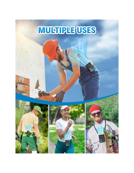 Ventilador Portátil Grelife Clip Cintura 10000 RPM 5 Velocidades