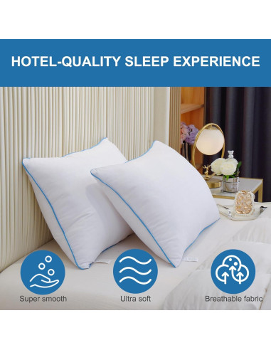 Almohadas Uniqwamer Estándar 4 Piezas Relleno Suave Transpirable