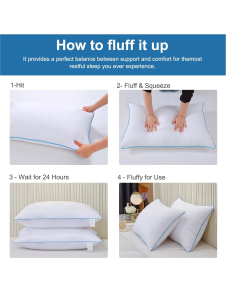 Almohadas Uniqwamer Estándar 4 Piezas Relleno Suave Transpirable