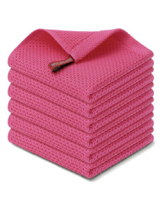 Kitinjoy Paños de Cocina 100% Algodón 6 Piezas 30x30 cm Rosa