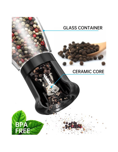 Juego de Molinillos de Sal y Pimienta CIRCLE JOY 180ml Manual