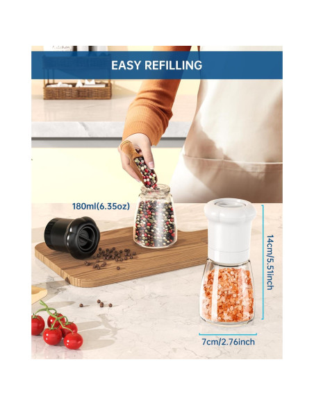 Juego de Molinillos de Sal y Pimienta CIRCLE JOY 180ml Manual