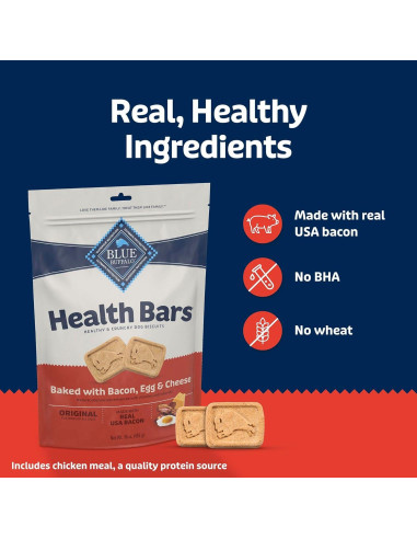 Galletas Crujientes para Perros Blue Buffalo 453.6 g Tocino Huevo Queso