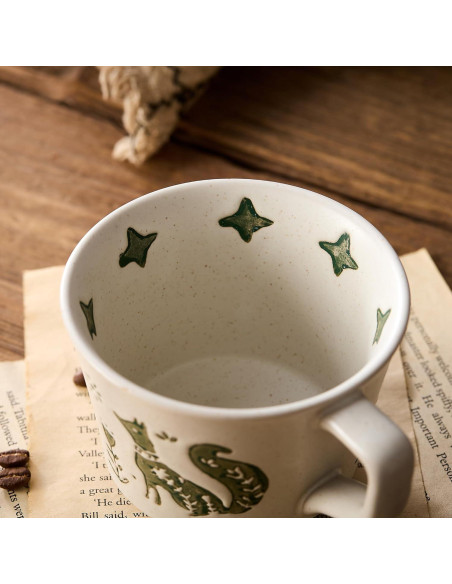 Set de 4 Tazas de Cerámica Rústica Swuut Animales 354 ml