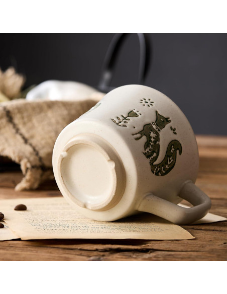 Set de 4 Tazas de Cerámica Rústica Swuut Animales 354 ml