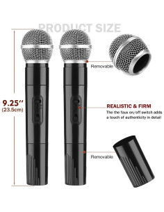 Accesorios de Micrófono Falso Facmogu 2 Piezas Realistas 2