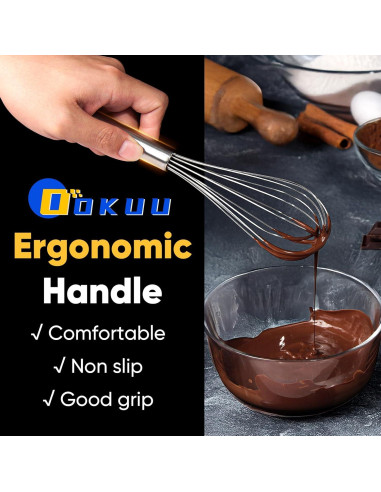Conjunto de 3 Batidores de Alambre OOKUU - Acero Inoxidable