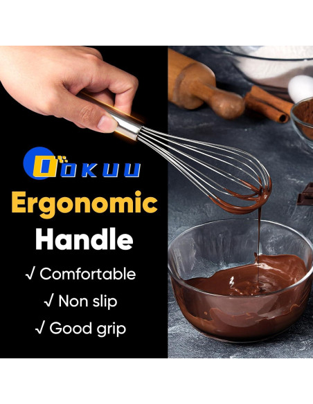 Conjunto de 3 Batidores de Alambre OOKUU - Acero Inoxidable