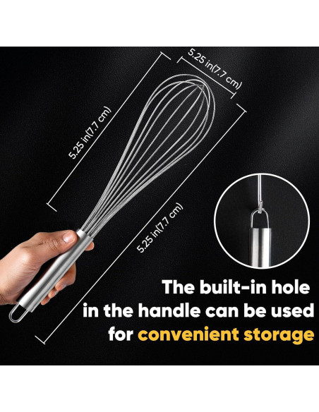 Conjunto de 3 Batidores de Alambre OOKUU - Acero Inoxidable