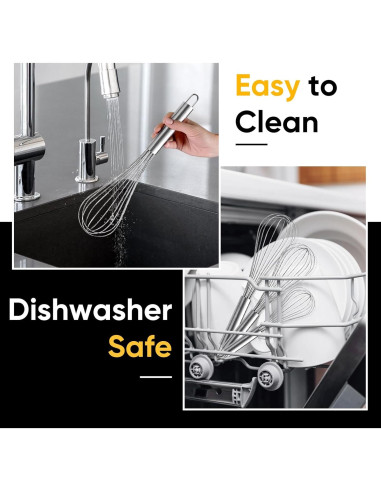 Conjunto de 3 Batidores de Alambre OOKUU - Acero Inoxidable