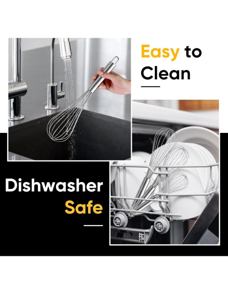 Conjunto de 3 Batidores de Alambre OOKUU - Acero Inoxidable