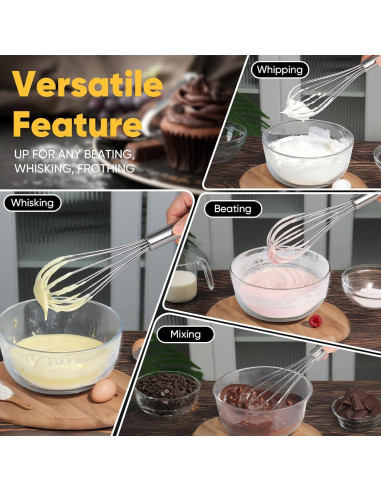 Conjunto de 3 Batidores de Alambre OOKUU - Acero Inoxidable