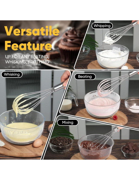 Conjunto de 3 Batidores de Alambre OOKUU - Acero Inoxidable