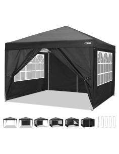 Carpa Pop Up COBIZI 3x3m Impermeable con 4 Paredes Laterales