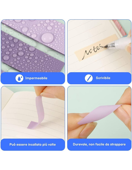 1200 Pestañas Adhesivas LEEGAWU - 30 Colores Escriturables