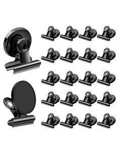 Clips Magnéticos VNDUEEY 22 Piezas Negros para Pizarra y Oficina