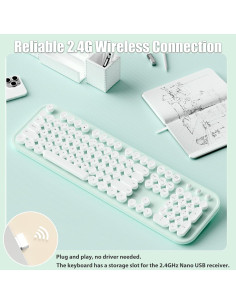 Teclado Inalámbrico TISHLED R104 Estilo Máquina de Escribir 2