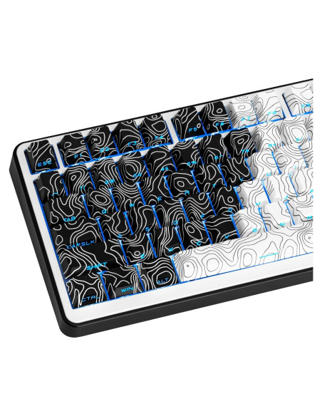 Conjunto de Teclas Mecánicas PBT GEKUCAP 131 Teclas Cherry Negro/Blanco