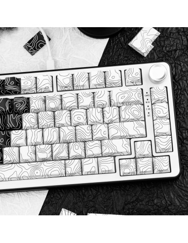 Conjunto de Teclas Mecánicas PBT GEKUCAP 131 Teclas Cherry Negro/Blanco