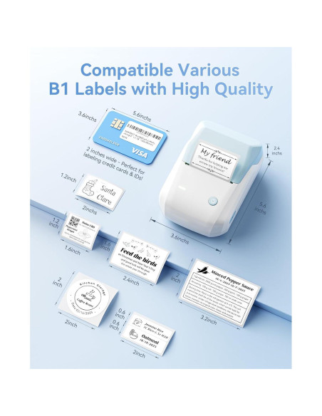 Impresora de Etiquetas Térmica NIIMBOT B1 Portátil 50x30mm