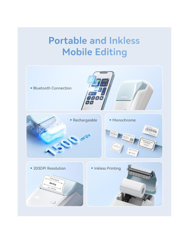 Impresora de Etiquetas Térmica NIIMBOT B1 Portátil 50x30mm